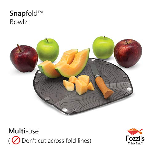 Fozzils Snapfold Plastic Bowlz (2pc Bowl), Grey/Mist