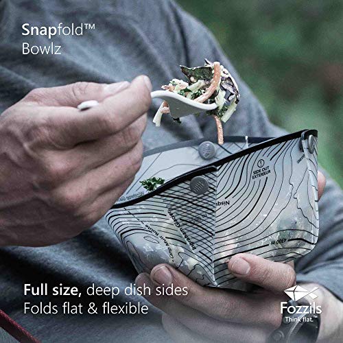 Fozzils Snapfold Plastic Bowlz (2pc Bowl), Grey/Mist