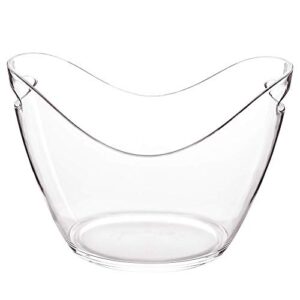 Raincol Ice Bucket Clear Acrylic 8 Liter Plastic Tub For Drinks and Parties, Food Grade, Holds 5 Full-Sized Bottles and Ice 1