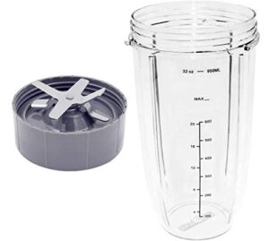 blender cup and blade replacement, 32 oz cups and extractor blade for nutribullet blender 600w/ 900w models for nutribullet blender blade replacement parts