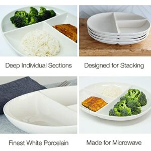 Uba Portion Control Plate for Healthy Eating & Bariatric Diet | Divided Porcelain Dinner Plate (1)