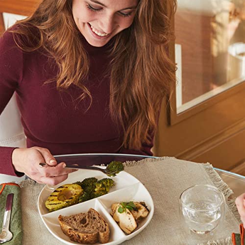 Uba Portion Control Plate for Healthy Eating & Bariatric Diet | Divided Porcelain Dinner Plate (1)