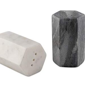 GoCraft Salt and Pepper Shakers | HandCrafted White and Black Marble Salt and Pepper Shakers