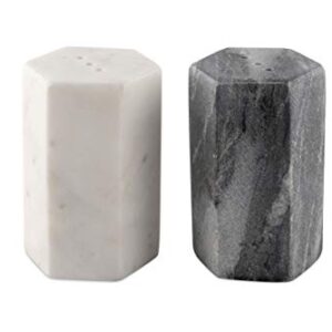 GoCraft Salt and Pepper Shakers | HandCrafted White and Black Marble Salt and Pepper Shakers