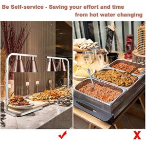 WeChef Commercial Portable Dual Bulb Food Heat Lamp Countertop Free-Standing Food Warmer Buffet Bar Restaurant