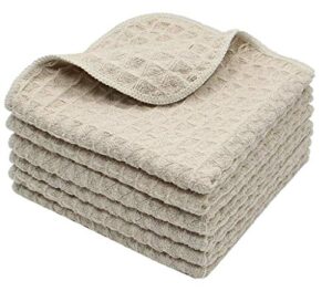 verasong microfiber kitchen cleaning cloth thick dish rags waffle weave washcloths dish cloths ultra absorbent odor free 12inch x 12inch 6 pack khaki