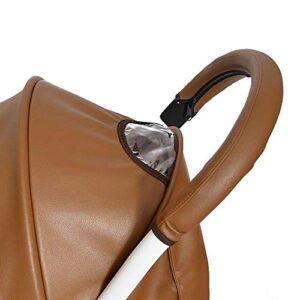 minilujia removable zipper pu leather bumper handlebar sleeve for baby stroller dust-proof cover armrest bumper protect case specifical for babyzen yoyo (brown)