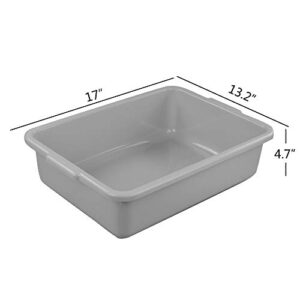 Anbers 13L/Grey Plastic Commercial Bus Box, Wash Tub Basin, 4 Packs