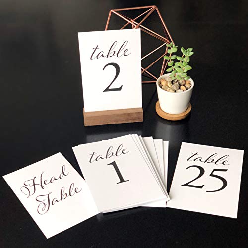 UP THE MOMENT Black Wedding Table Numbers, 1-25, Centerpiece Decorations, Double Sided 4x6, Numbers 1-25 and Head Table Card Included, for Table Number Holders