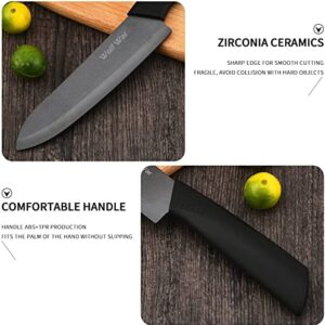 Kitchen Ceramic Knife Set Professional Knife With Sheaths, Super Sharp Rust Proof Stain Resistant (6" Chef Knife, 5" Utility Knife, 4" Fruit Knife, 3" Paring Knife, One Peeler)