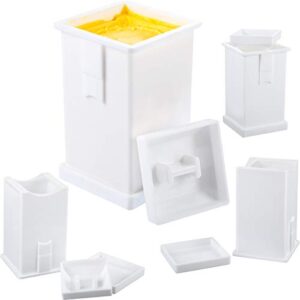 4 pieces butter spreader with built-in cover dishwasher safe corn cob butterer plastic butter dispenser on pancakes, waffles, bagels, and toast