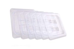 ybsvo 1/6 size clear polycarbonate food pan lid with handle- pack of 6