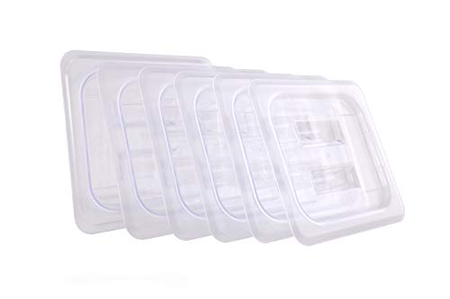 YBSVO 1/6 Size Clear Polycarbonate Food Pan Lid with Handle- Pack of 6