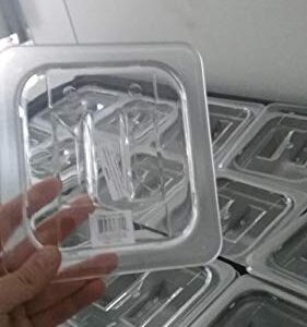 YBSVO 1/6 Size Clear Polycarbonate Food Pan Lid with Handle- Pack of 6