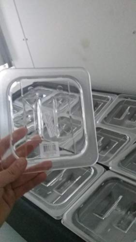 YBSVO 1/6 Size Clear Polycarbonate Food Pan Lid with Handle- Pack of 6