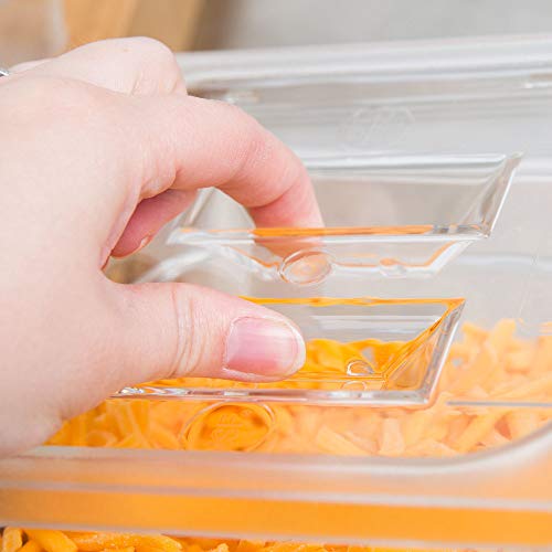 YBSVO 1/6 Size Clear Polycarbonate Food Pan Lid with Handle- Pack of 6