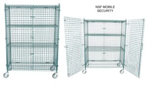nsf mobile green wire security cage kit - 24 inch x 48 inch x 69 inch with lock and keys and $25 gift card