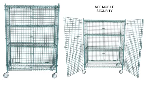 NSF Mobile Green Wire Security Cage Kit - 24 inch x 48 inch x 69 inch with Lock and Keys and $25 Gift Card