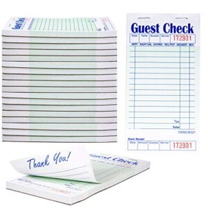 guest check pads for waiters waitresses servers restaurants orders or child’s practice single page durable thick paper 50 sheets 20 pk