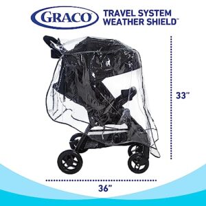 Graco Universal Infant Travel System Rain Cover, Baby Car Seat Stroller Weather Shield, Waterproof Plastic Carseat Canopy, Winter Snow Dust Umbrella