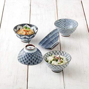 Saikai Pottery Traiditional Japanese Rice Bowls (5 bowls set) 19541 (One Pack)