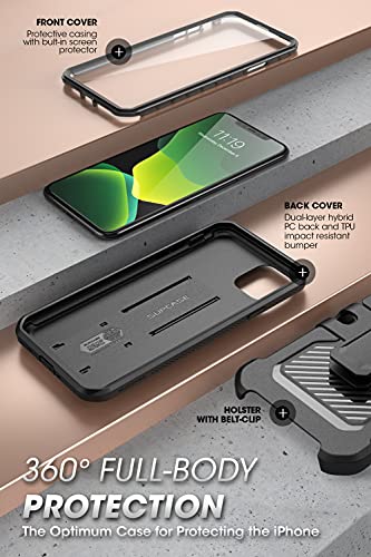 SUPCASE Unicorn Beetle Pro Series Case Designed for iPhone 11 6.1 Inch (2019 Release), Built-In Screen Protector Full-Body Rugged Holster Case (Black)