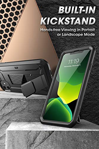 SUPCASE Unicorn Beetle Pro Series Case Designed for iPhone 11 6.1 Inch (2019 Release), Built-In Screen Protector Full-Body Rugged Holster Case (Black)