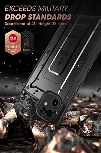 SUPCASE Unicorn Beetle Pro Series Case Designed for iPhone 11 6.1 Inch (2019 Release), Built-In Screen Protector Full-Body Rugged Holster Case (Black)