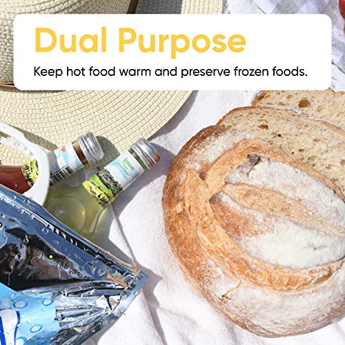 Superio Hot and Cold Reusable Insulated Bag Food Storage for Frozen Items & Hot Items Including Lunch Bags & Grocery Shopping Bags Reinforced Heavy Duty Refrigerated Totes (1, 13"x7"x15.5")