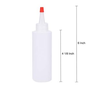 Bekith 30 Pack Small Plastic Squeeze Condiment Bottles with Red Tip Cap, 4 Ounce Squirt Bottle For Ketchup, BBQ, Sauces, Syrup, Condiments, Dressings, Arts and Crafts