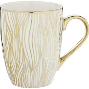 Certified International 26540SET6 Matrix 16 oz. Gold Plated Mugs, Set of 6, 5" x 3.25" x 4.5", Multicolored