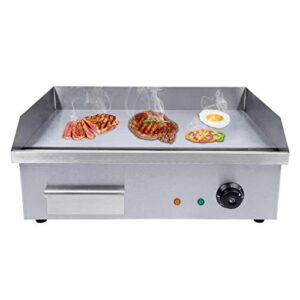 electric countertop griddle, 3000w 21.6'' commercial heavy duty restaurant tabletop flat top grill machine adjustable temperature control with us plug