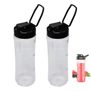 replacement cup parts compatible with oster my blend blender blstpb models and blstp2, (2 pack) 20 oz sport bottle with lid