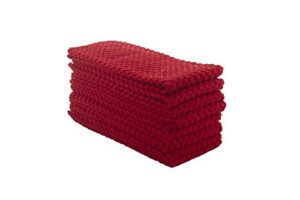 terry kitchen towels, 100% cotton kitchen dish towels, set of 8(size: 25x15 inches) - 400 gsm absorbent terry cloth dish towels, very soft for christmas - red color