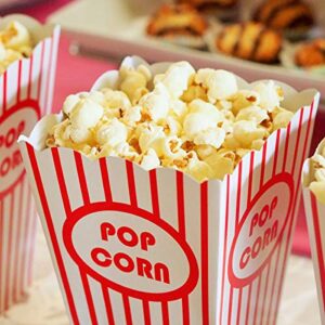 Eupako Popcorn Boxes 50 Pack 7.75 Inch Open-Top Paper Popcorn Box Great for Movie Night or Movie Party Theme, Theater Themed Decorations or Carnival Party Circus Box etc.