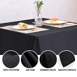 FURNLIK EVENTSDECO Square Tablecloth Black Polyester Table Cloth 200 GSM 52x52 Fabric Table Cloths for Banquet Buffet Kitchen Dining and Party