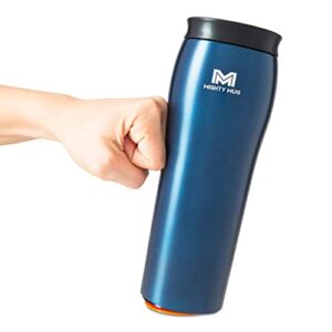mighty mug | the untippable mug | grips when hit, lifts for sips | insulated stainless steel tumbler | cupholder friendly | gifts for women men all | leakproof | 6 hour hot / 24 cold | 16oz | oceanic