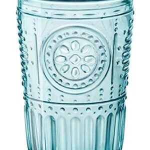 Bormioli Rocco Romantic Cooler Glass, Set of 4, 4 Count (Pack of 1), Light Blue