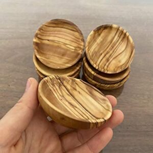 Tubibu Olive Wood Mini Bowls Set of 6 Handmade Bowls, Handcrafted Wooden Mini Bowls