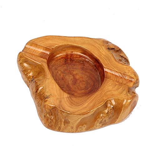 Cigar Ashtrays for Outdoor Patio - Wood Cigar Ashtray for Men and Women, Wooden Ash Tray - Cool Décor and Cigar Accessories for Bourbon Lovers, Smokers(2 Slots)