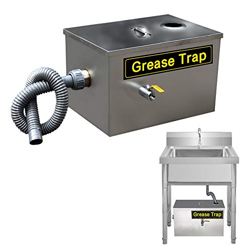 AnEssOil Commercial Grease Trap Stainless Steel Interceptor 0.15 Ton/h (35x20x18cm)