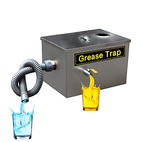 AnEssOil Commercial Grease Trap Stainless Steel Interceptor 0.15 Ton/h (35x20x18cm)