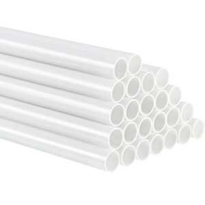 boao 24 pieces white plastic cake dowels rods for tiered cake hollow cake sticks wedding cake support rods round cake straws for stacking and supporting (0.4 inch diameter 9.5 inch length)