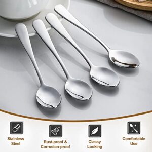 Hiware 6-Piece Demitasse Espresso Spoons, 4 Inches Stainless Steel Mini Coffee Spoons