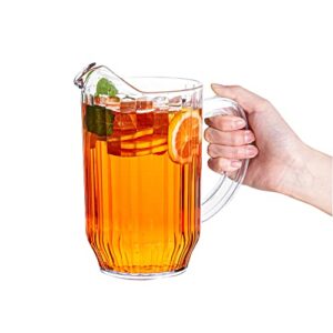 Restaurantware Base 47 Ounce Beer Pitcher, 1 Durable Restaurant Pitcher - Hard Plastic, Serve Soda, Lemonade, Juice, or Sangria, Clear Plastic Water Pitcher, For Bars, Parties, or Homes