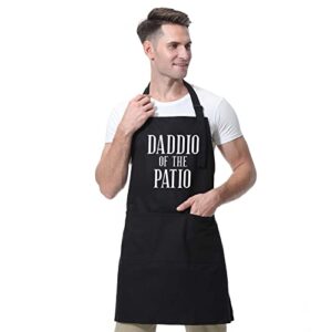 Miracu Grill Apron for Dad - Daddio of The Patio - Dad Gifts from Daughter, Son - Funny Birthday Gifts for Dad, Husband, Father in Law, Step Dad, Best Dad, Daddy - Dad Apron for Grilling BBQ Cooking