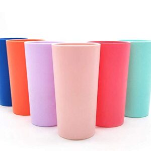 Unbreakable 26-ounce Plastic Tumbler Drinking Glasses, Set of 12 Multicolor - Dishwasher safe, BPA Free