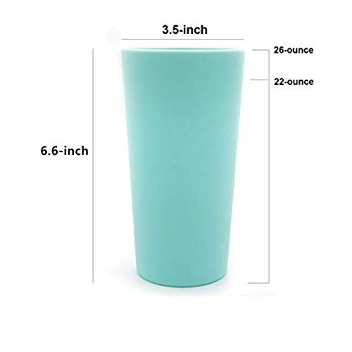 Unbreakable 26-ounce Plastic Tumbler Drinking Glasses, Set of 12 Multicolor - Dishwasher safe, BPA Free