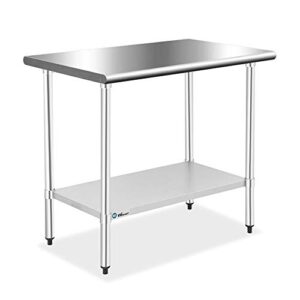 wmaot stainless steel work table commercial grade nsf certified kitchen 24 x 36 inch classics heavy duty food prep for restaurant, home, hotel, business, warehouse, garage