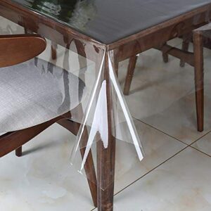 walrus clear vinyl tablecloth protector waterproof/oil-proof plastic rectangle transparent sheet table cover 54x84 inch